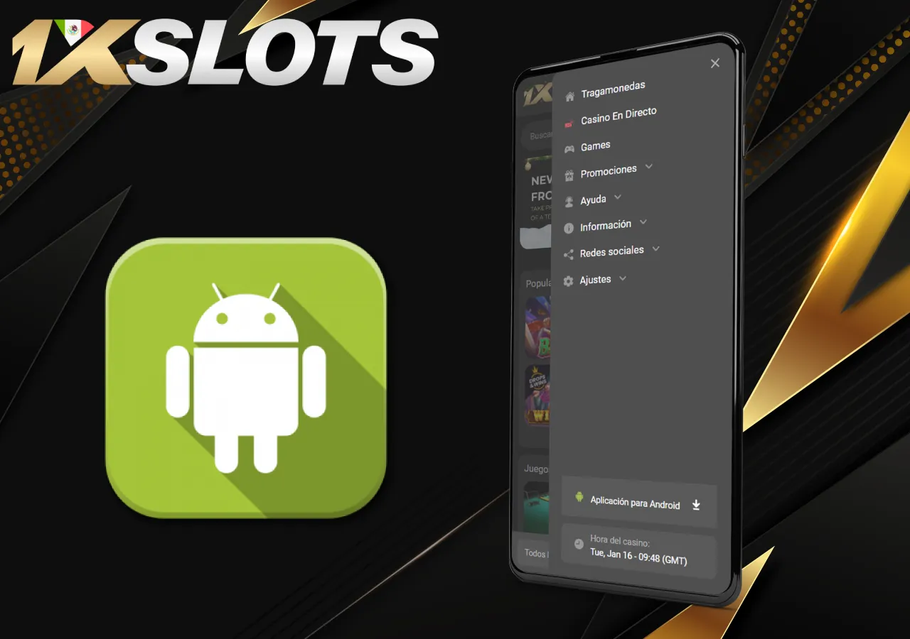 Aplicación móvil 1xSlots para Android
